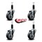 Service Caster 3.5'' Thermoplastic Rubber Wheel Swivel 1-1/8'' Expanding Stem Caster Set, 4PK SCC-EX20S3514-TPRB-118-4 - alternate 4